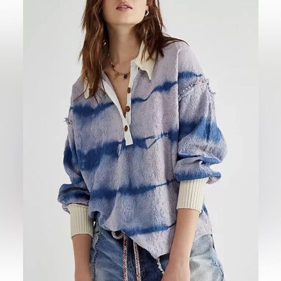 Free People Tops - Free People Sunrise Pullover Henley Polo Small